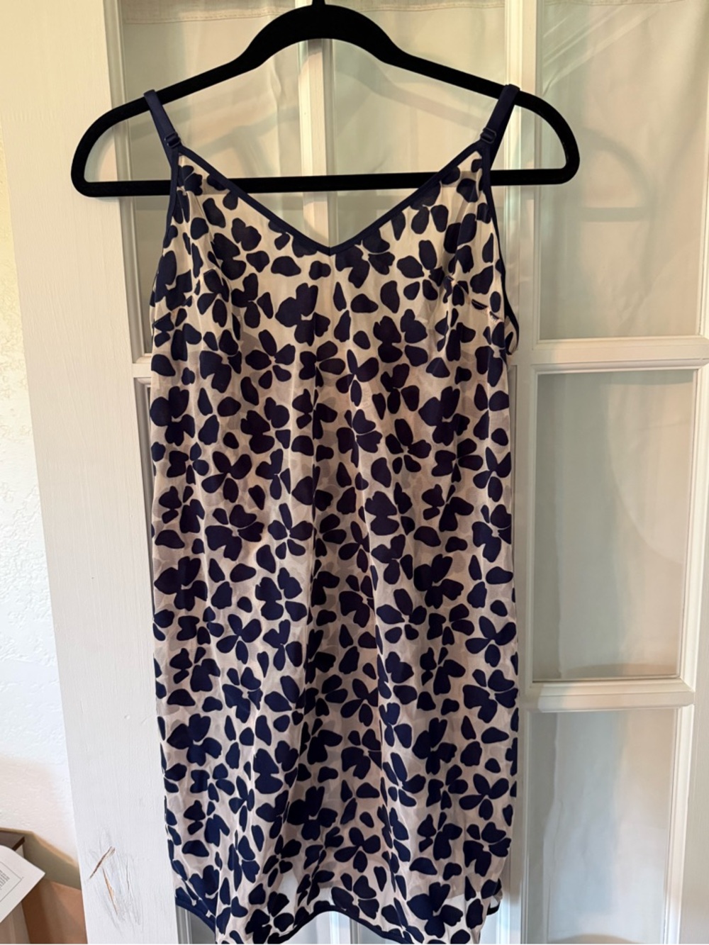 Victoria's Secret Navy Floral Sheer Slip